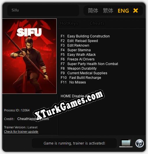 Sifu: Cheats, Trainer +11 [CheatHappens.com]