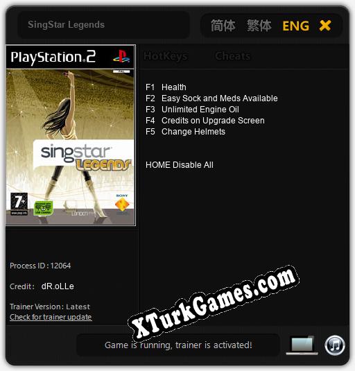 SingStar Legends: Cheats, Trainer +5 [dR.oLLe]