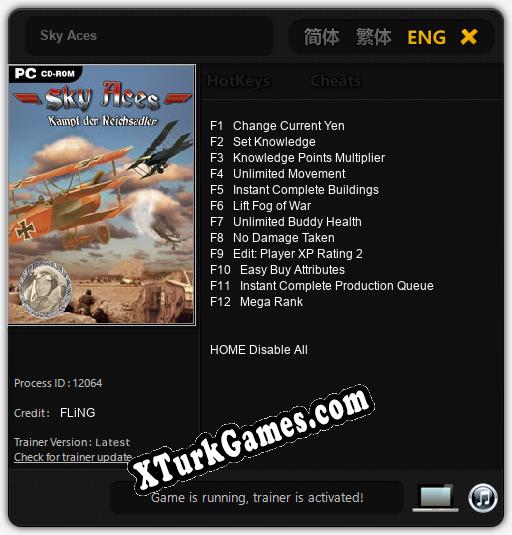 Sky Aces: Trainer +12 [v1.1]
