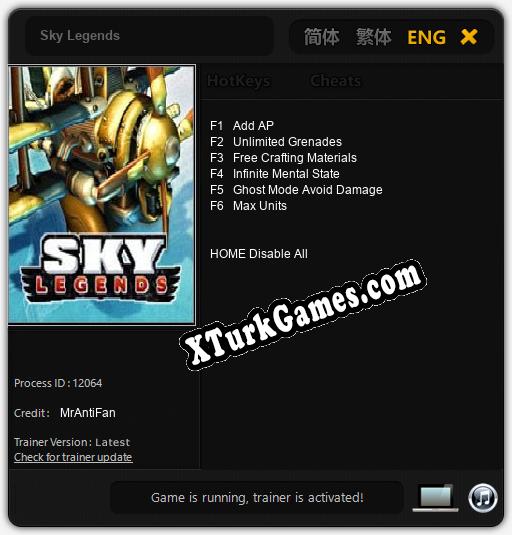 Sky Legends: Trainer’ı (V1.0.51)