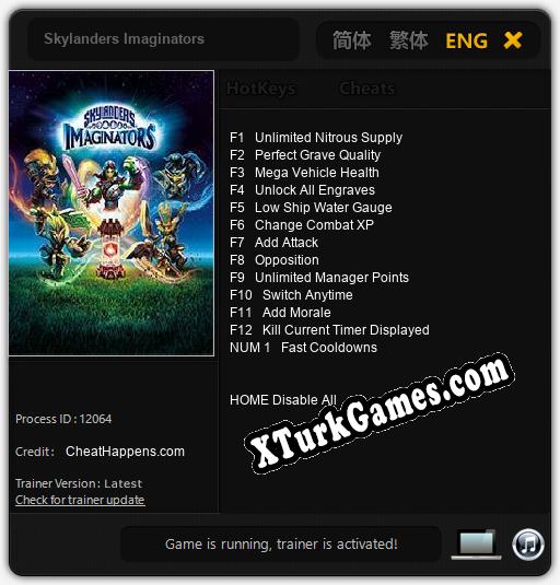 Skylanders Imaginators: Trainer’ı (V1.0.53)