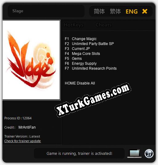 Slage: Cheats, Trainer +7 [MrAntiFan]