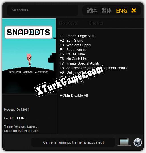 İçin Trainer’ı Çıktı Snapdots [v1.0.8]