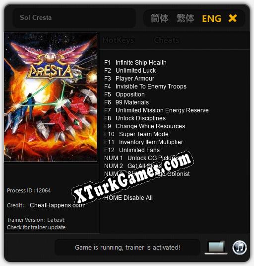 Sol Cresta: Trainer +15 [v1.2]