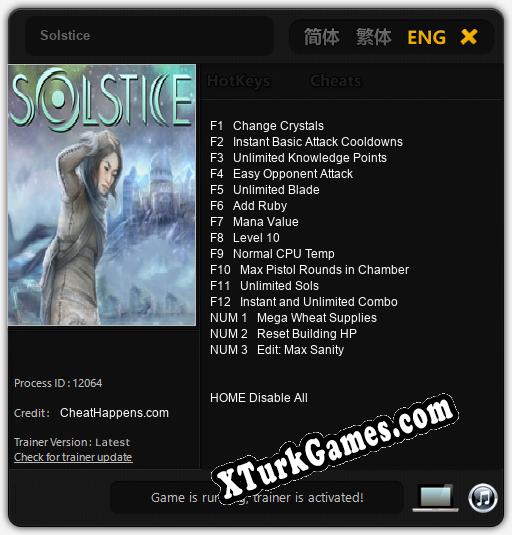 Solstice: Trainer’ı (V1.0.84)
