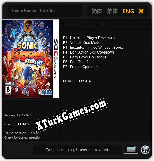 Sonic Boom: Fire & Ice: Trainer’ı (V1.0.95)