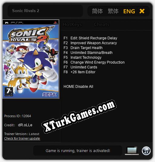 Sonic Rivals 2: Trainer’ı (V1.0.47)
