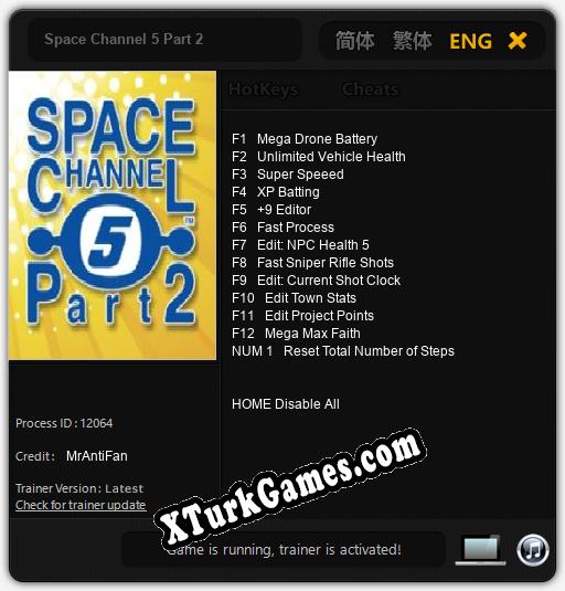 Space Channel 5 Part 2: Cheats, Trainer +13 [MrAntiFan]