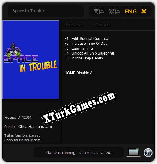 Space in Trouble: Cheats, Trainer +5 [CheatHappens.com]