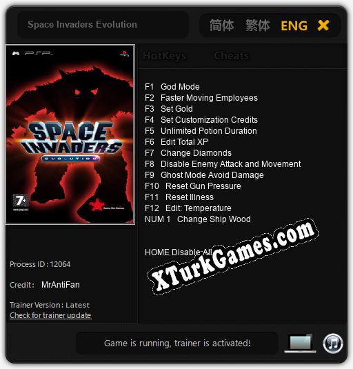 Space Invaders Evolution: Cheats, Trainer +13 [MrAntiFan]