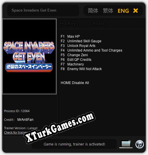 Space Invaders Get Even: Trainer’ı (V1.0.5)