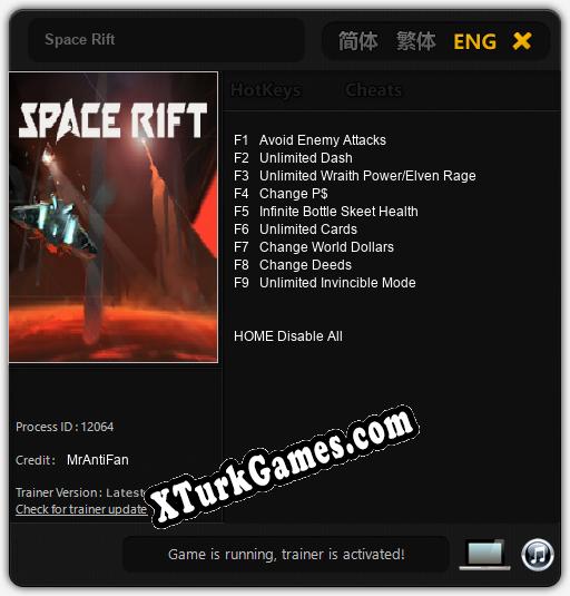 İçin Trainer’ı Çıktı Space Rift [v1.0.3]