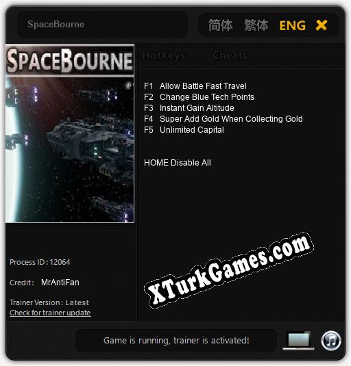 SpaceBourne: Trainer’ı (V1.0.6)