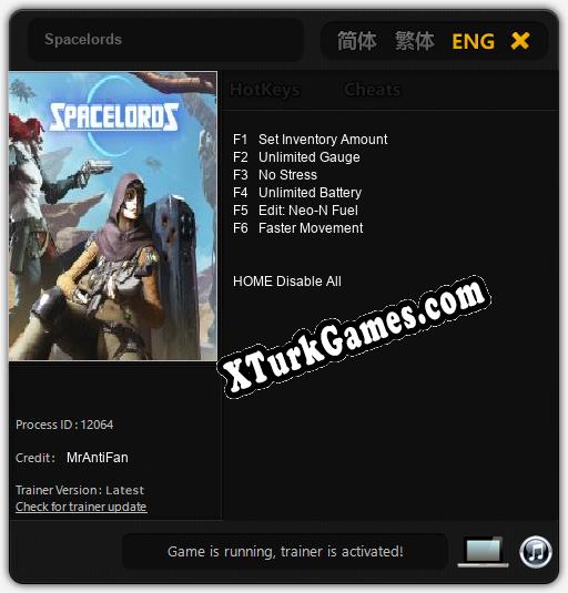 İçin Trainer’ı Çıktı Spacelords [v1.0.9]