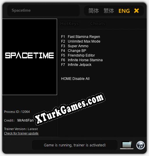Spacetime: Cheats, Trainer +7 [MrAntiFan]