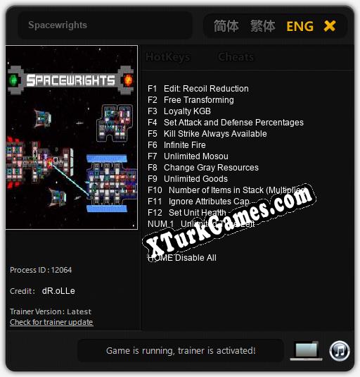 Spacewrights: Trainer’ı (V1.0.17)