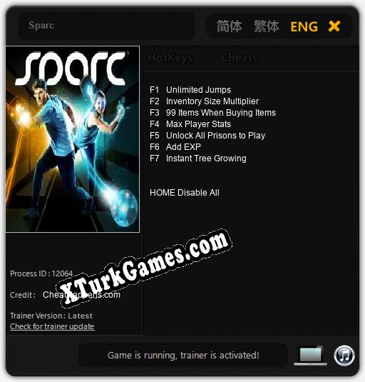 Sparc: Cheats, Trainer +7 [CheatHappens.com]