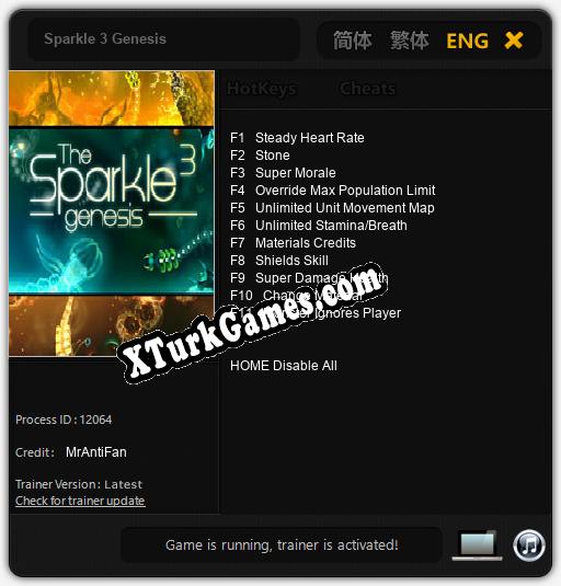 İçin Trainer’ı Çıktı Sparkle 3 Genesis [v1.0.2]