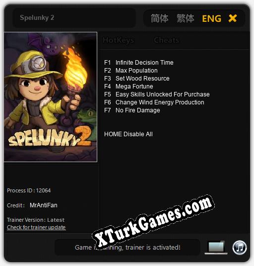 İçin Trainer’ı Çıktı Spelunky 2 [v1.0.2]