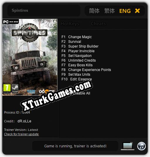 İçin Trainer’ı Çıktı Spintires [v1.0.9]