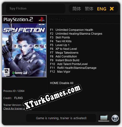 Spy Fiction: Trainer’ı (V1.0.2)