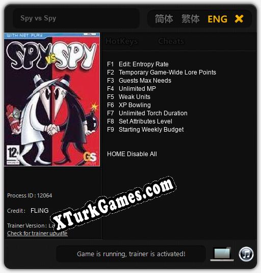 İçin Trainer’ı Çıktı Spy vs Spy [v1.0.9]