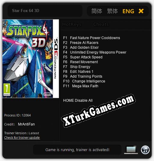 İçin Trainer’ı Çıktı Star Fox 64 3D [v1.0.6]