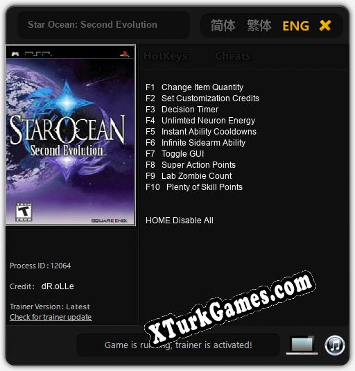 Star Ocean: Second Evolution: Cheats, Trainer +10 [dR.oLLe]