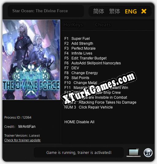 Star Ocean: The Divine Force: Trainer’ı (V1.0.54)