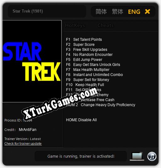 Star Trek (1981): Trainer’ı (V1.0.42)