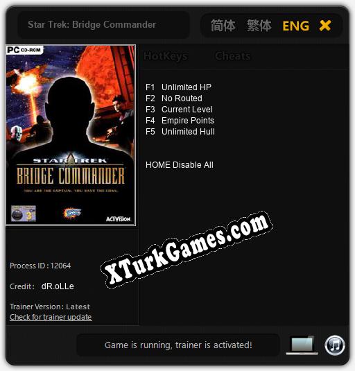 İçin Trainer’ı Çıktı Star Trek: Bridge Commander [v1.0.3]