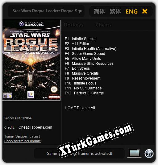 Star Wars Rogue Leader: Rogue Squadron II: Cheats, Trainer +12 [CheatHappens.com]