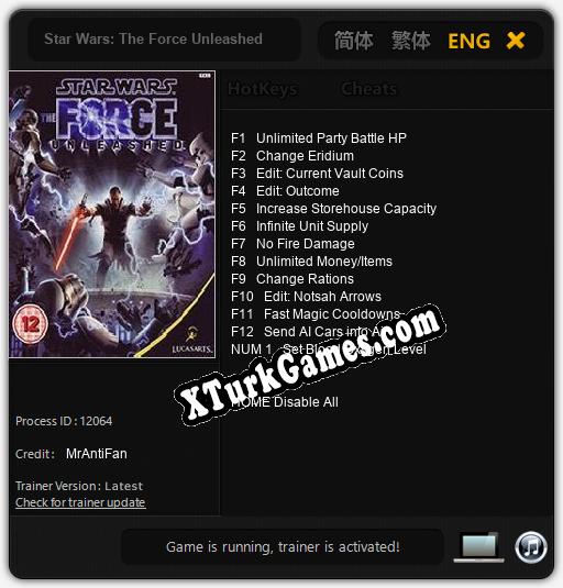 Star Wars: The Force Unleashed: Trainer’ı (V1.0.28)
