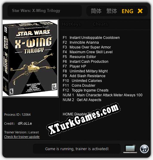 İçin Trainer’ı Çıktı Star Wars: X-Wing Trilogy [v1.0.9]