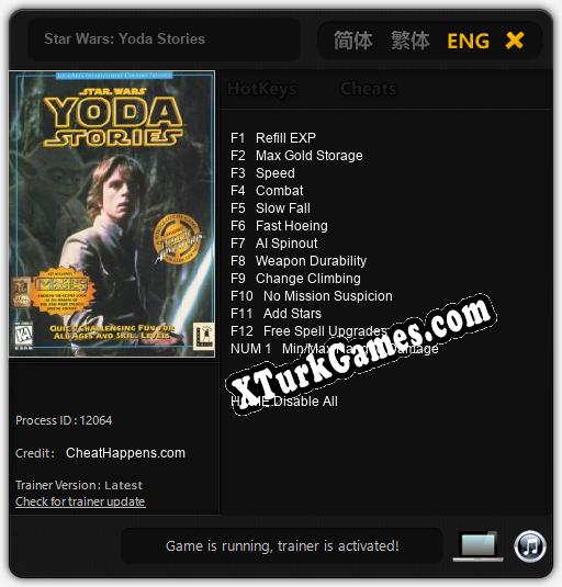 Star Wars: Yoda Stories: Trainer +13 [v1.1]