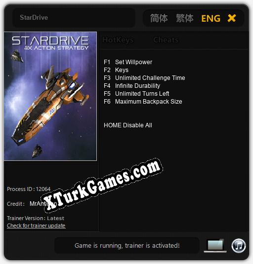 İçin Trainer’ı Çıktı StarDrive [v1.0.5]