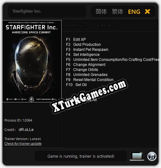Starfighter Inc.: Trainer +10 [v1.1]