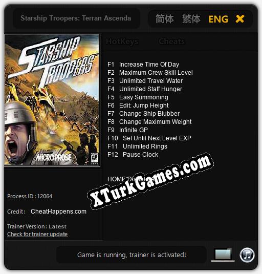 Starship Troopers: Terran Ascendancy: Trainer’ı (V1.0.52)