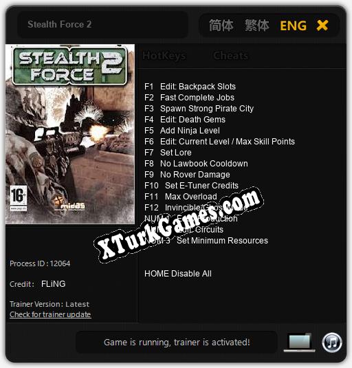 İçin Trainer’ı Çıktı Stealth Force 2 [v1.0.6]