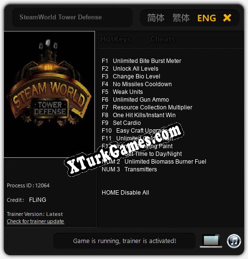 İçin Trainer’ı Çıktı SteamWorld Tower Defense [v1.0.7]