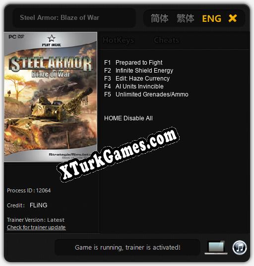 İçin Trainer’ı Çıktı Steel Armor: Blaze of War [v1.0.2]