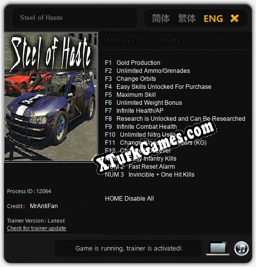 Steel of Haste: Trainer’ı (V1.0.11)