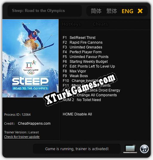 Steep: Road to the Olympics: Cheats, Trainer +14 [CheatHappens.com]