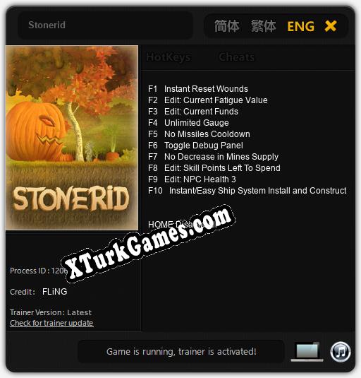 Stonerid: Trainer +10 [v1.1]