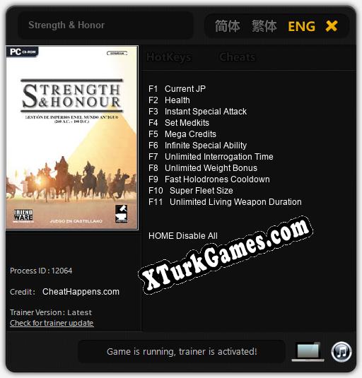 Strength & Honor: Trainer’ı (V1.0.89)