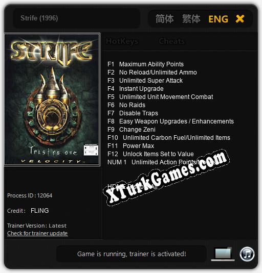 İçin Trainer’ı Çıktı Strife (1996) [v1.0.4]