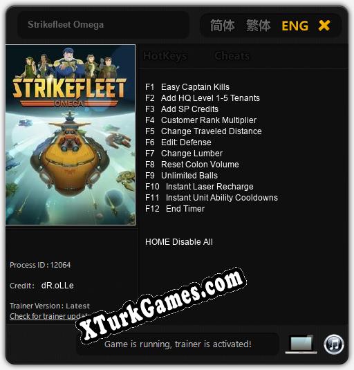 Strikefleet Omega: Trainer +12 [v1.4]