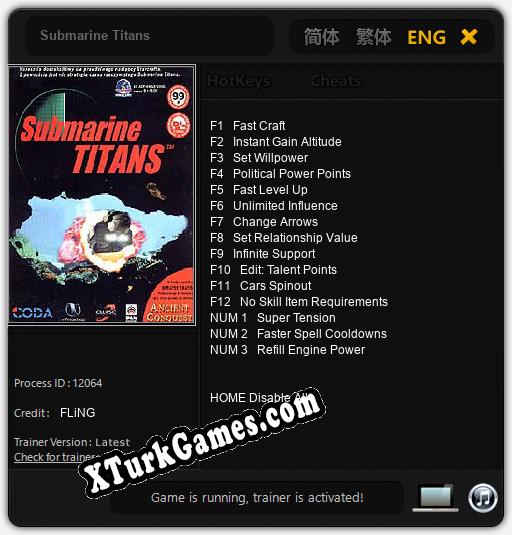 Submarine Titans: Trainer’ı (V1.0.1)