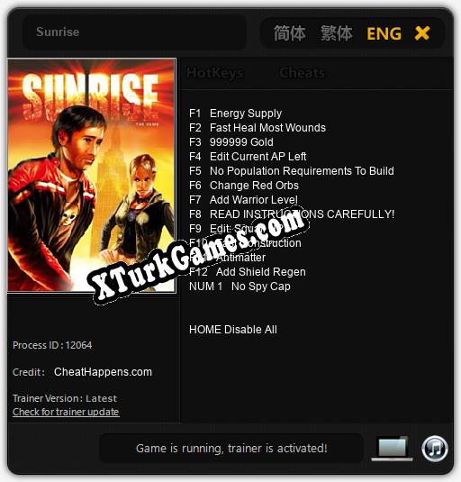 Sunrise: Trainer’ı (V1.0.11)