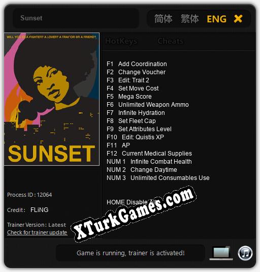 Sunset: Cheats, Trainer +15 [FLiNG]